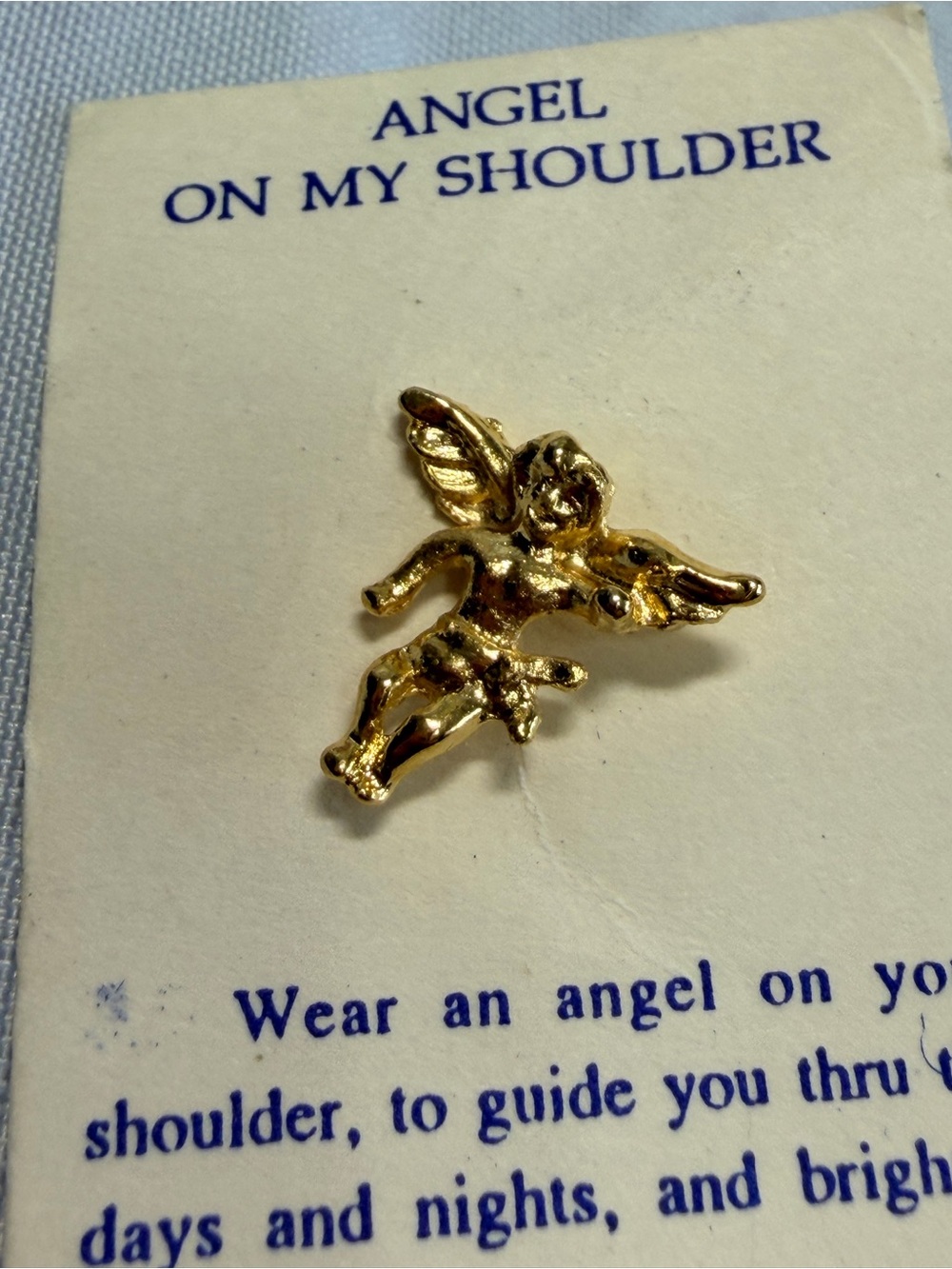 Vintage Angel on shoulder pin NEW